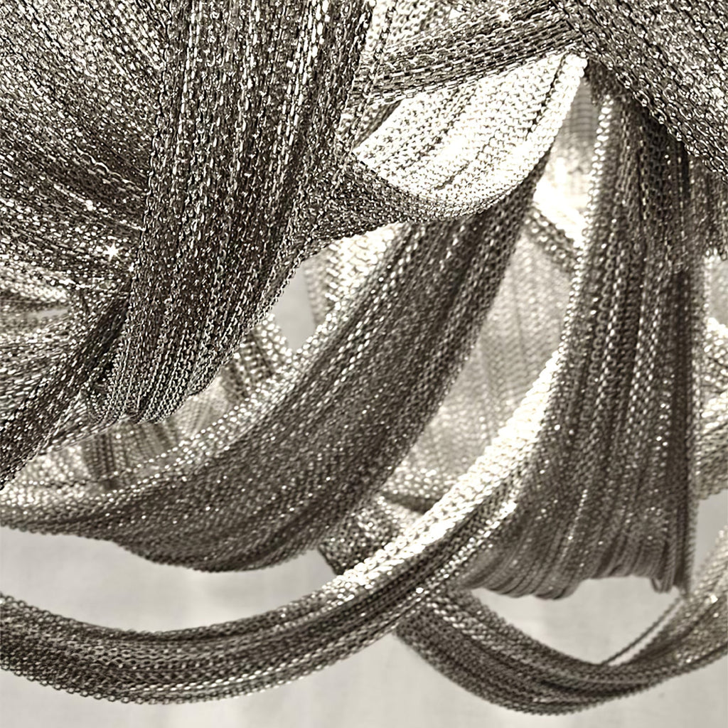 Lustra Plafonnier Frange Chaîne Cadre Nickel - Neutralighting