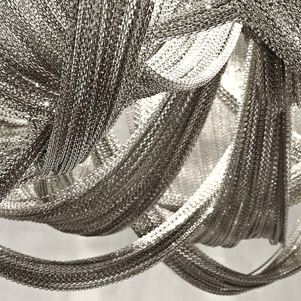 Lustra Plafonnier Frange Chaîne Cadre Nickel - Neutralighting