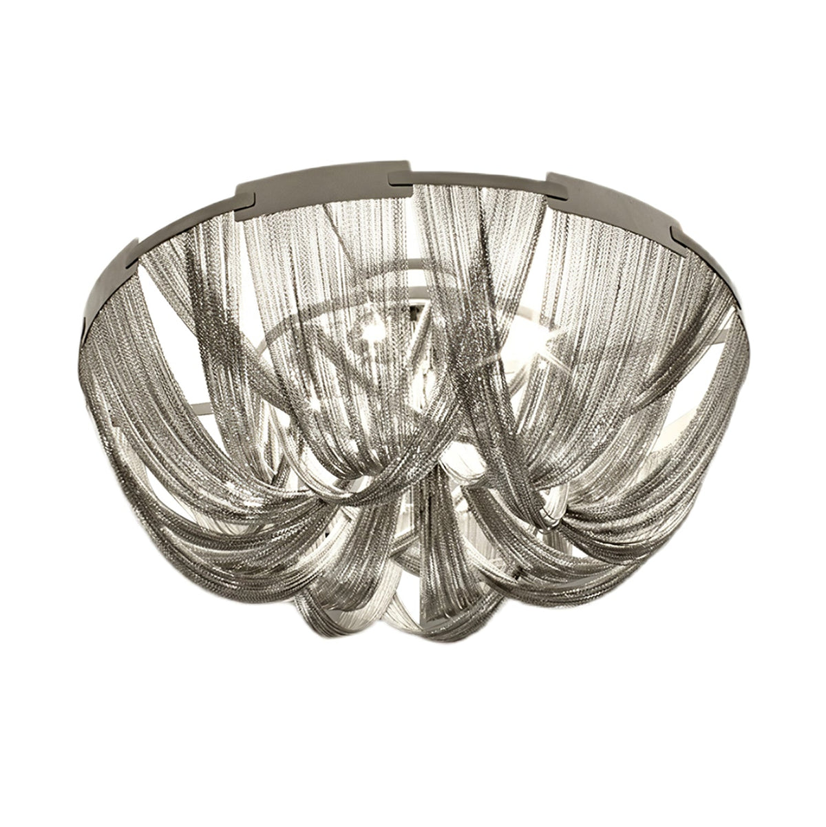 Lustra Plafonnier Frange Chaîne Cadre Nickel - Neutralighting