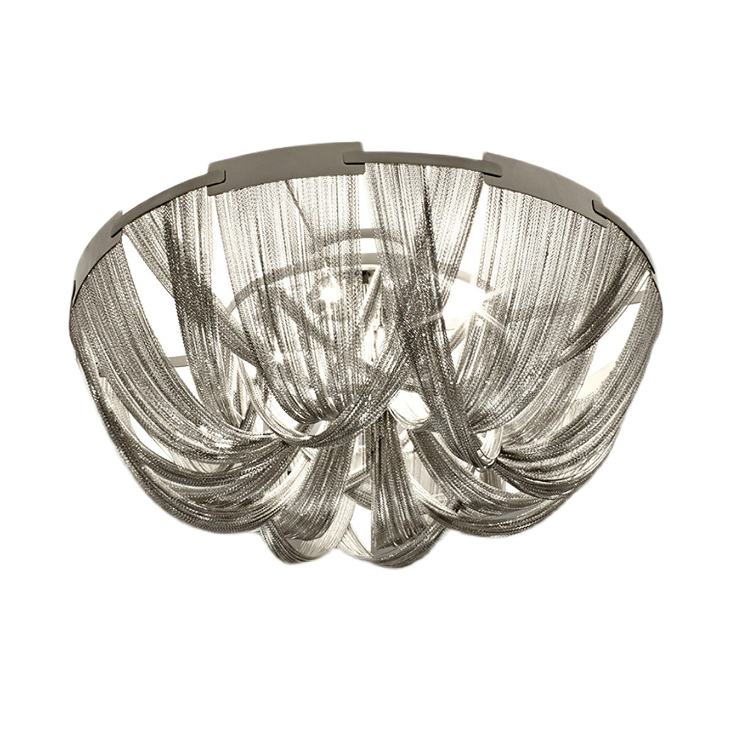 Lustra Plafonnier Frange Chaîne Cadre Nickel - Neutralighting