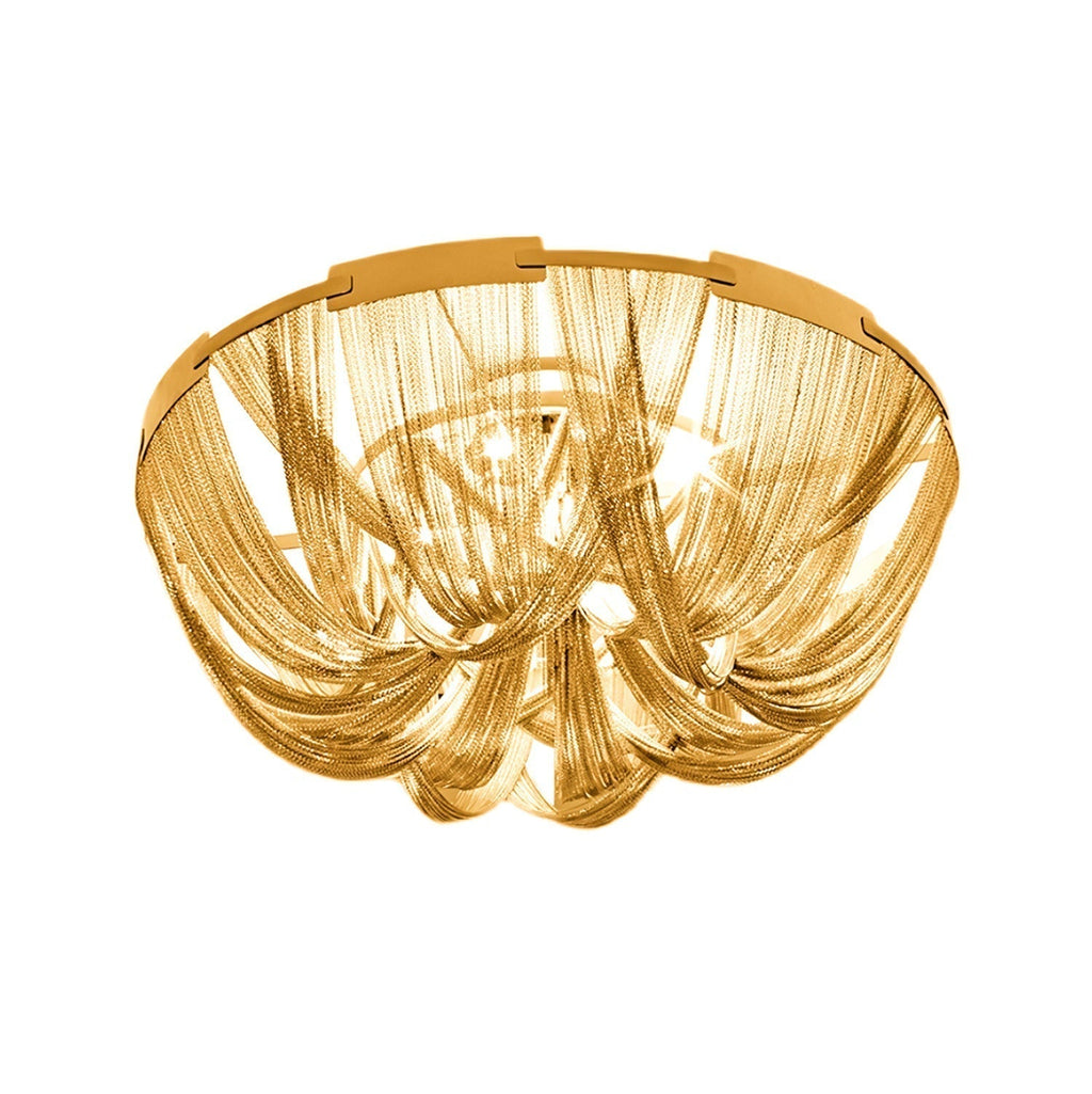 Lustra Plafonnier Frange Chaîne Cadre Nickel - Neutralighting