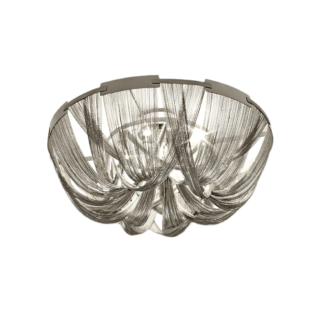 Lustra Plafonnier Frange Chaîne Cadre Nickel - Neutralighting