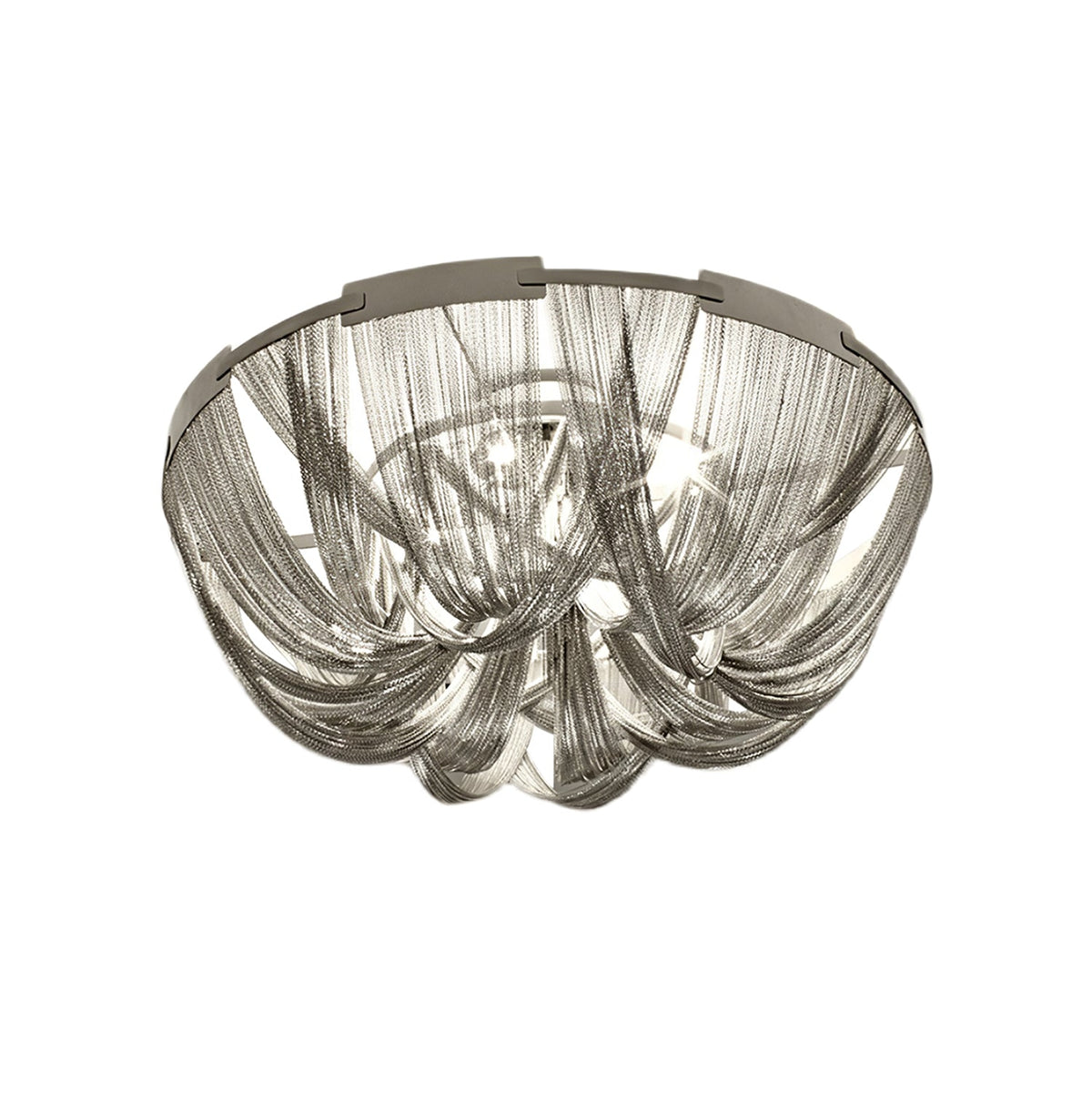 Lustra Plafonnier Frange Chaîne Cadre Nickel - Neutralighting