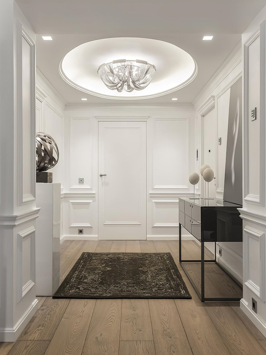 Lustra Plafonnier Frange Chaîne Cadre Nickel - Neutralighting