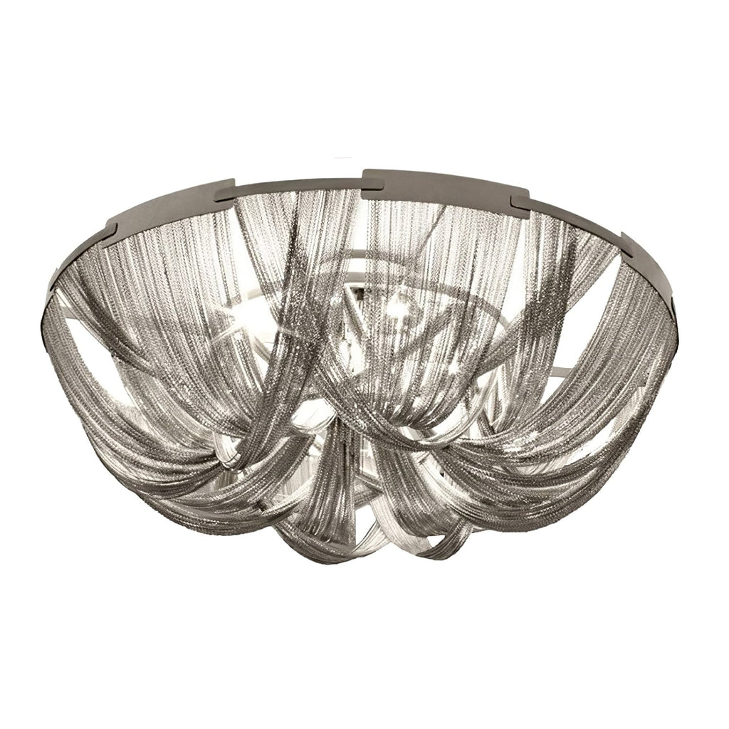 Lustra Plafonnier Frange Chaîne Cadre Nickel - Neutralighting