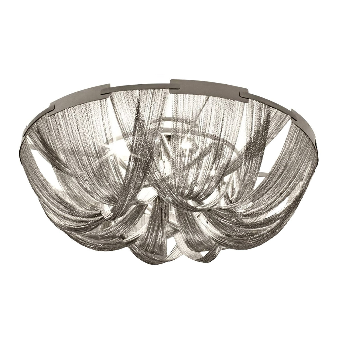 Lustra Plafonnier Frange Chaîne Cadre Nickel - Neutralighting
