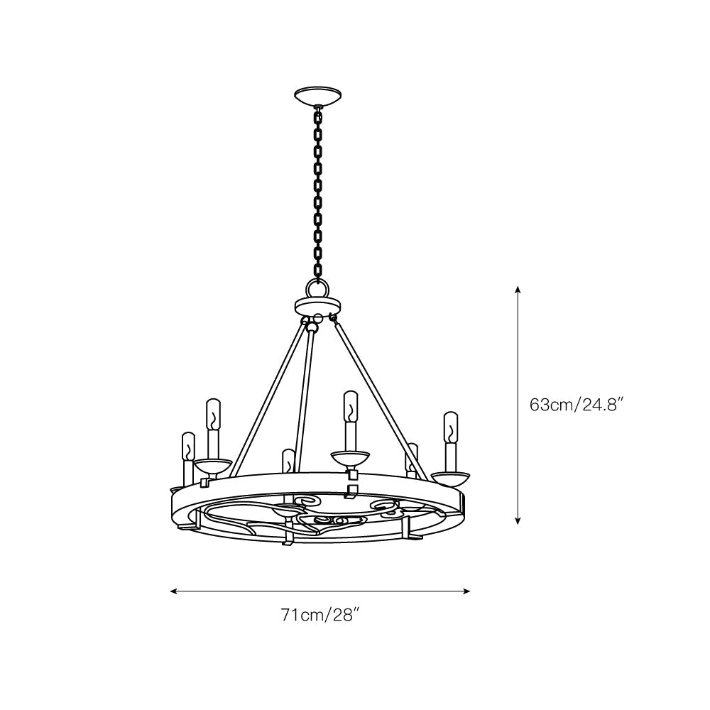 Evtalen Ancien Industriel Bois Métal Lustre - Neutralighting