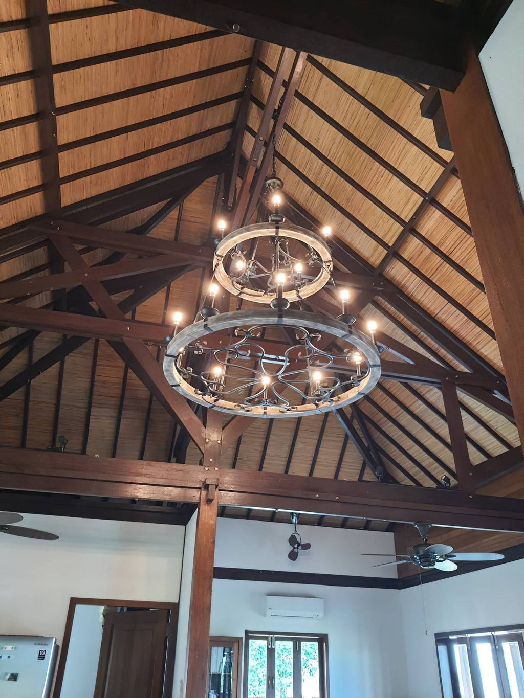 Evtalen Ancien Industriel Bois Métal Lustre - Neutralighting