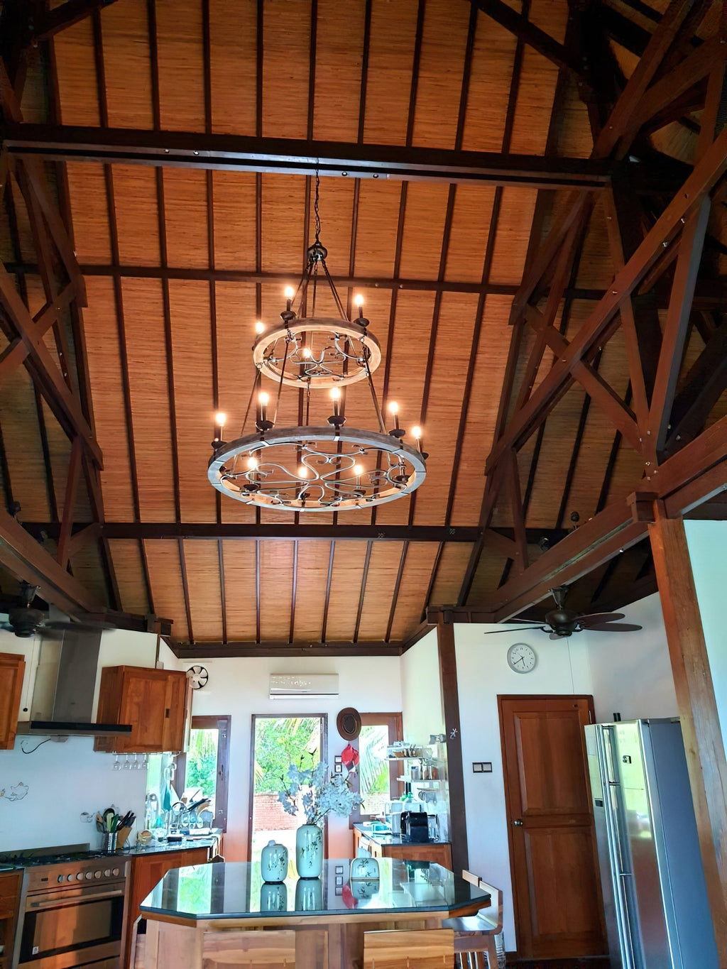 Evtalen Ancien Industriel Bois Métal Lustre - Neutralighting