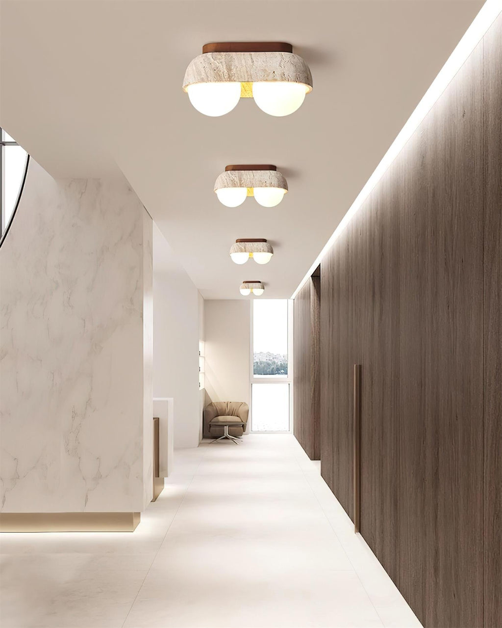 Ritta Plafonnier Rectangulaire en Travertin - Neutralighting