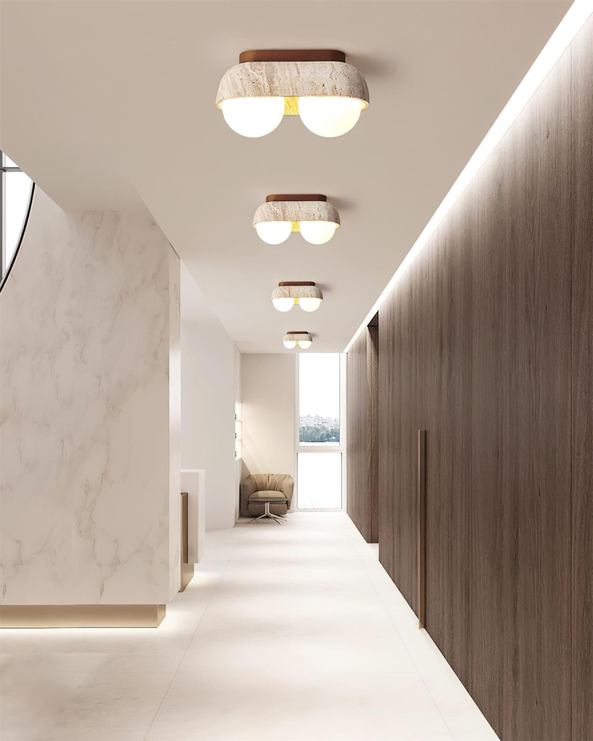 Ritta Plafonnier Rectangulaire en Travertin - Neutralighting