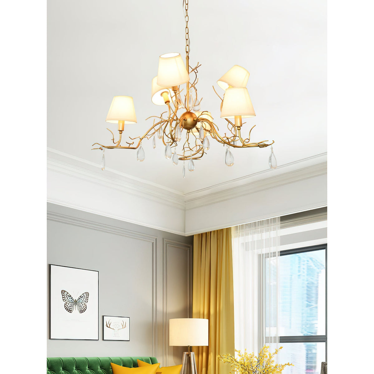 Olsolan Postmodern Luxe Tissu Cristal Lustre - Neutralighting