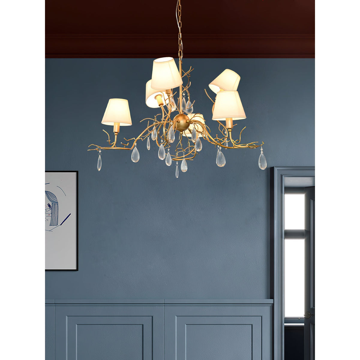 Olsolan Postmodern Luxe Tissu Cristal Lustre - Neutralighting