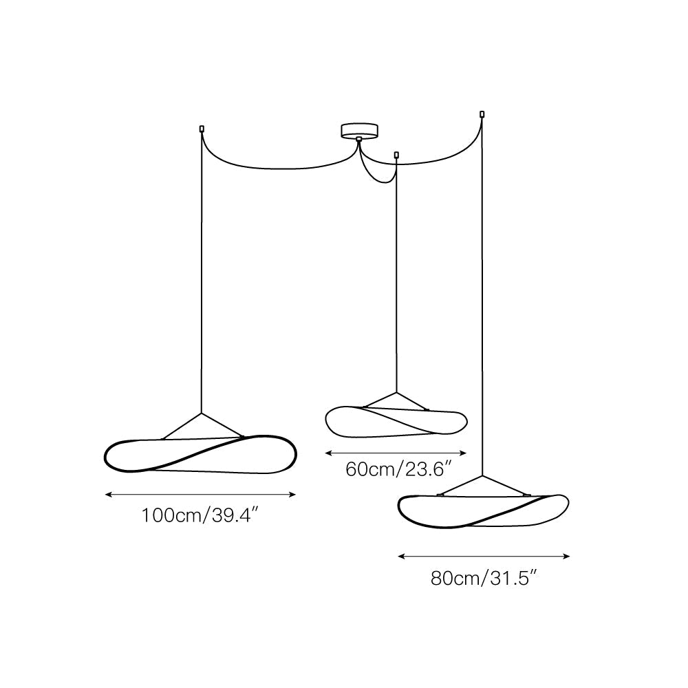 Elsolir Moderne Minimaliste Papier Suspension - Neutralighting