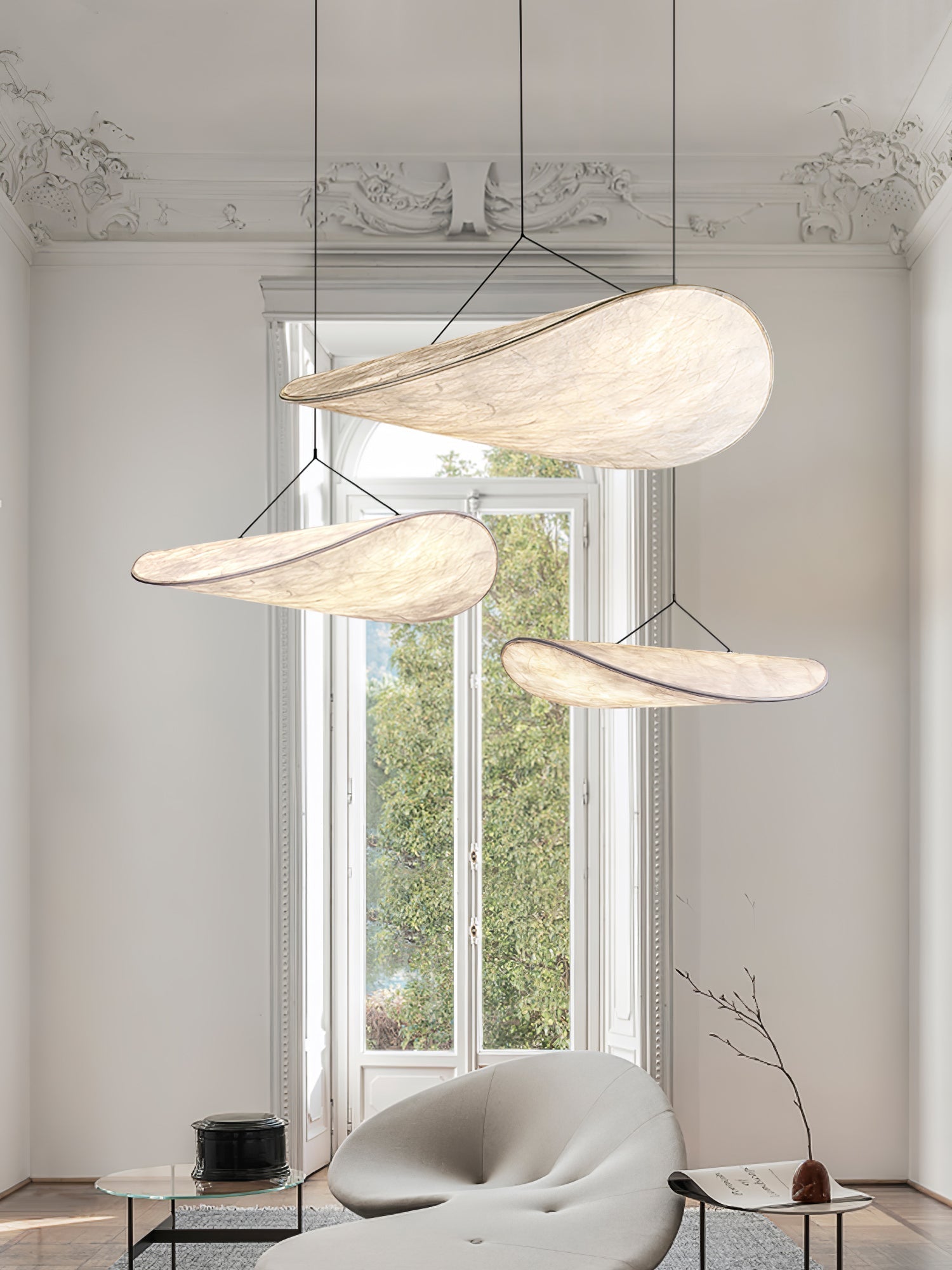 Vela Lampe Suspendue Minimaliste en Soie - Neutralighting
