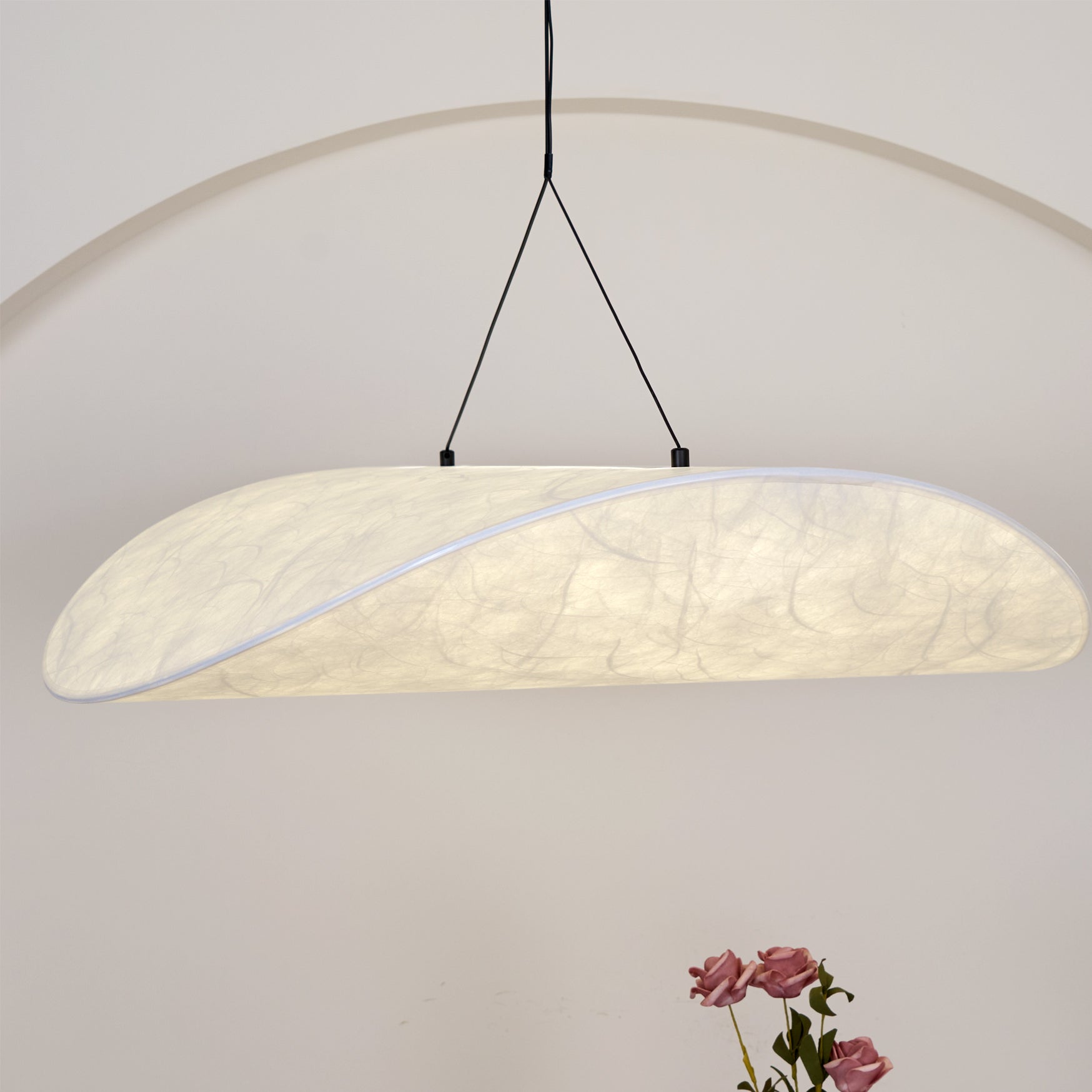 Vela Lampe Suspendue Minimaliste en Soie - Neutralighting
