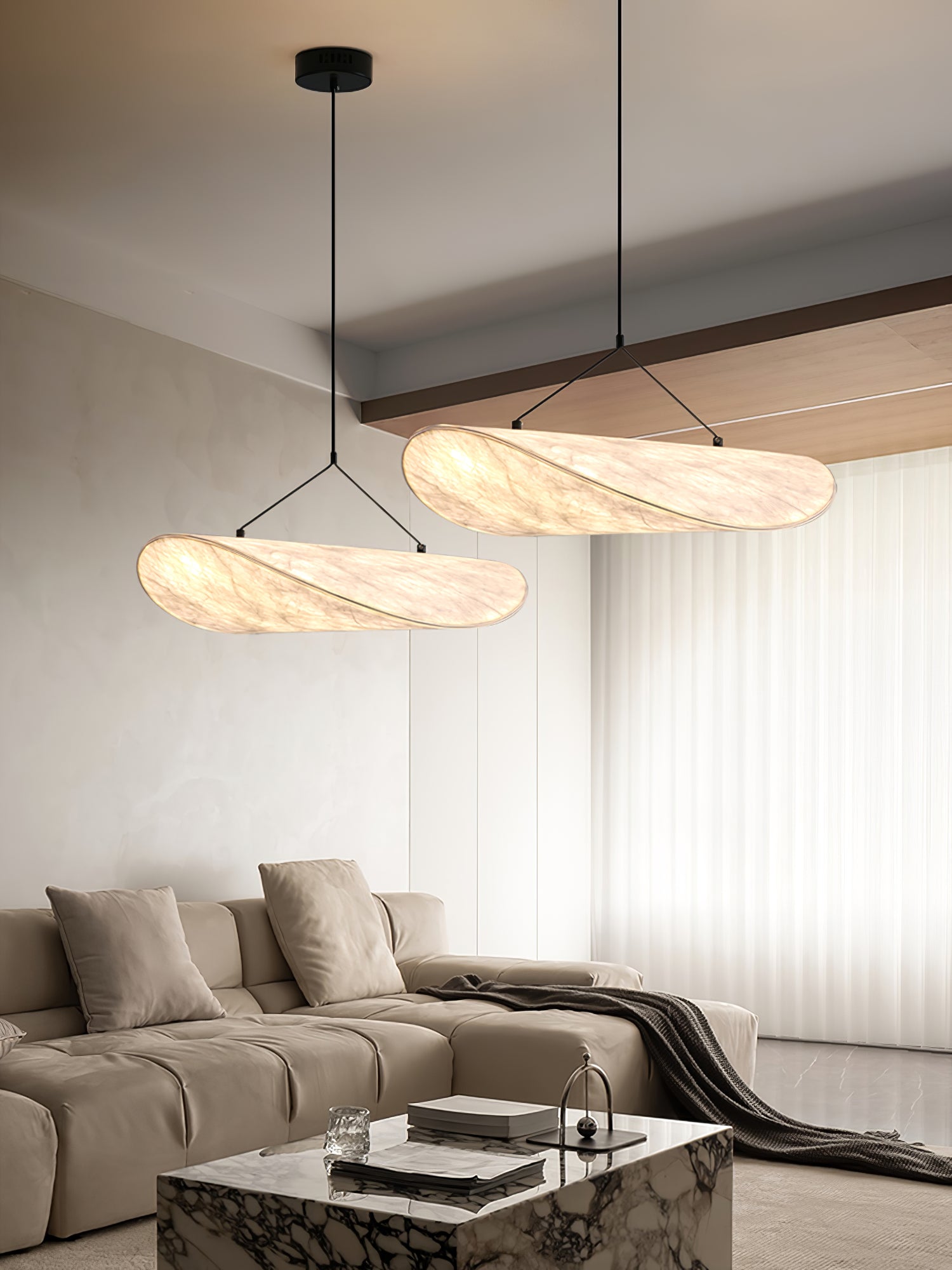 Vela Lampe Suspendue Minimaliste en Soie - Neutralighting