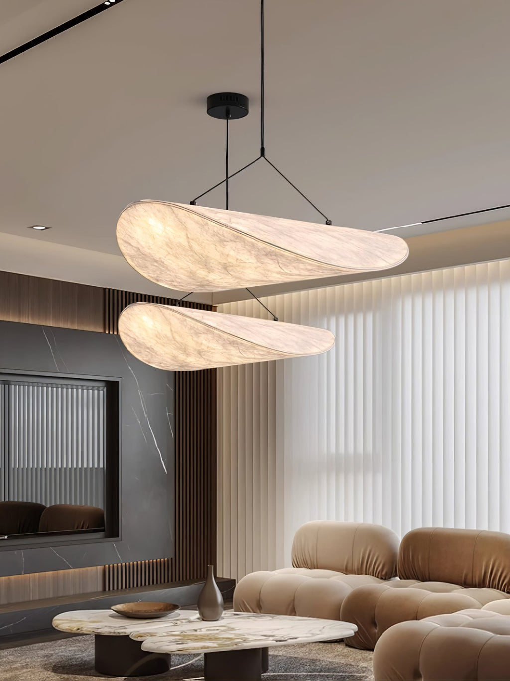 Vela Lampe Suspendue Minimaliste en Soie - Neutralighting