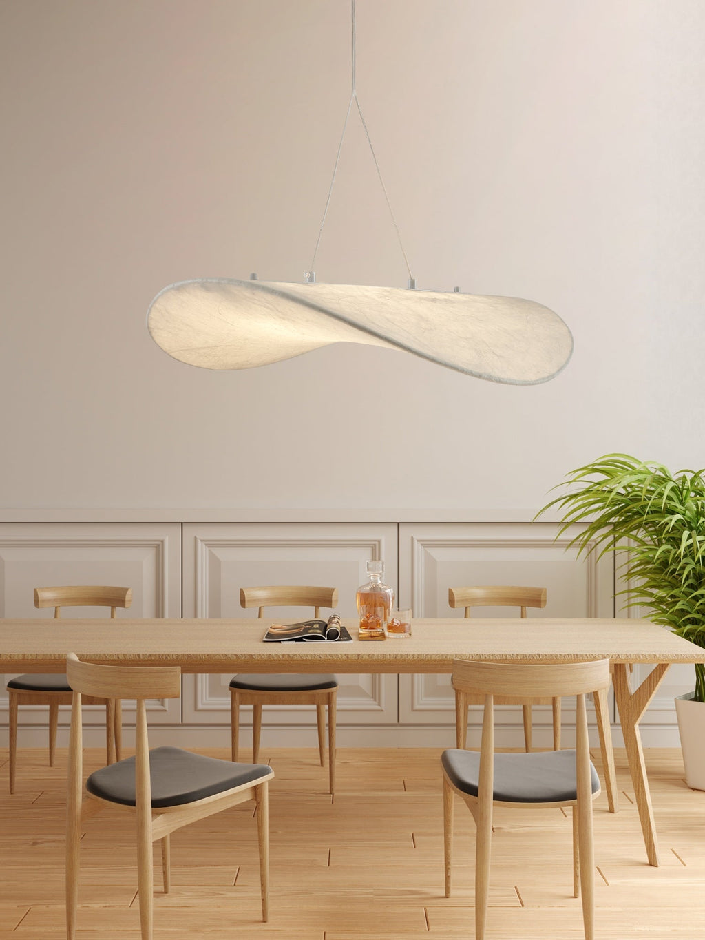 Cuzora Suspension en Soie Nordique Élégante - Neutralighting