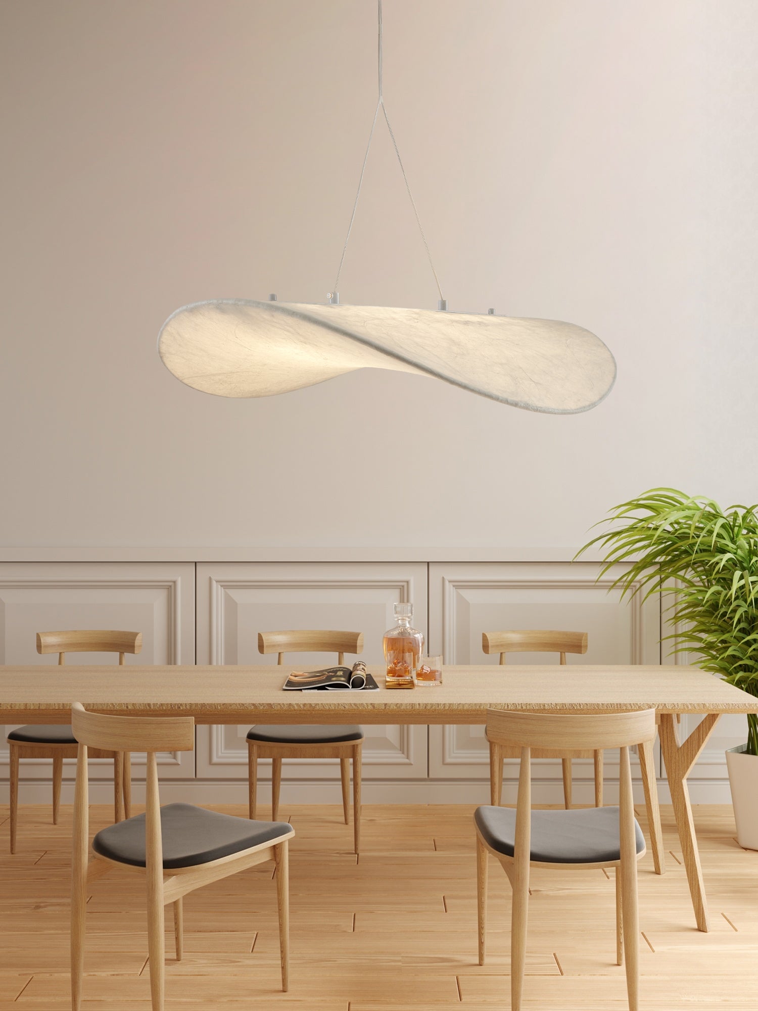 Cuzora Suspension en Soie Nordique Élégante - Neutralighting