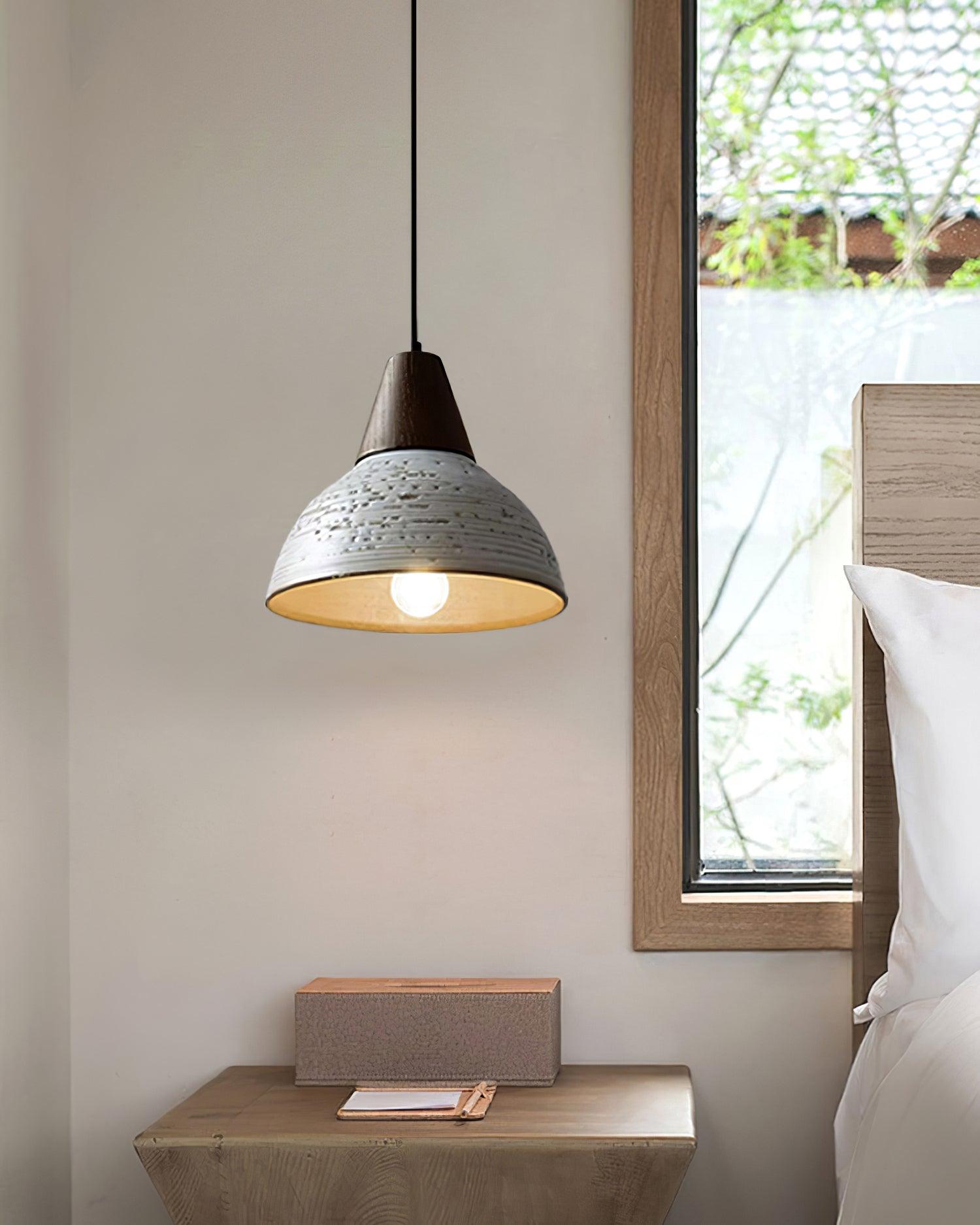 Tera Lampe Suspendue Céramique Bois Minimaliste - Neutralighting