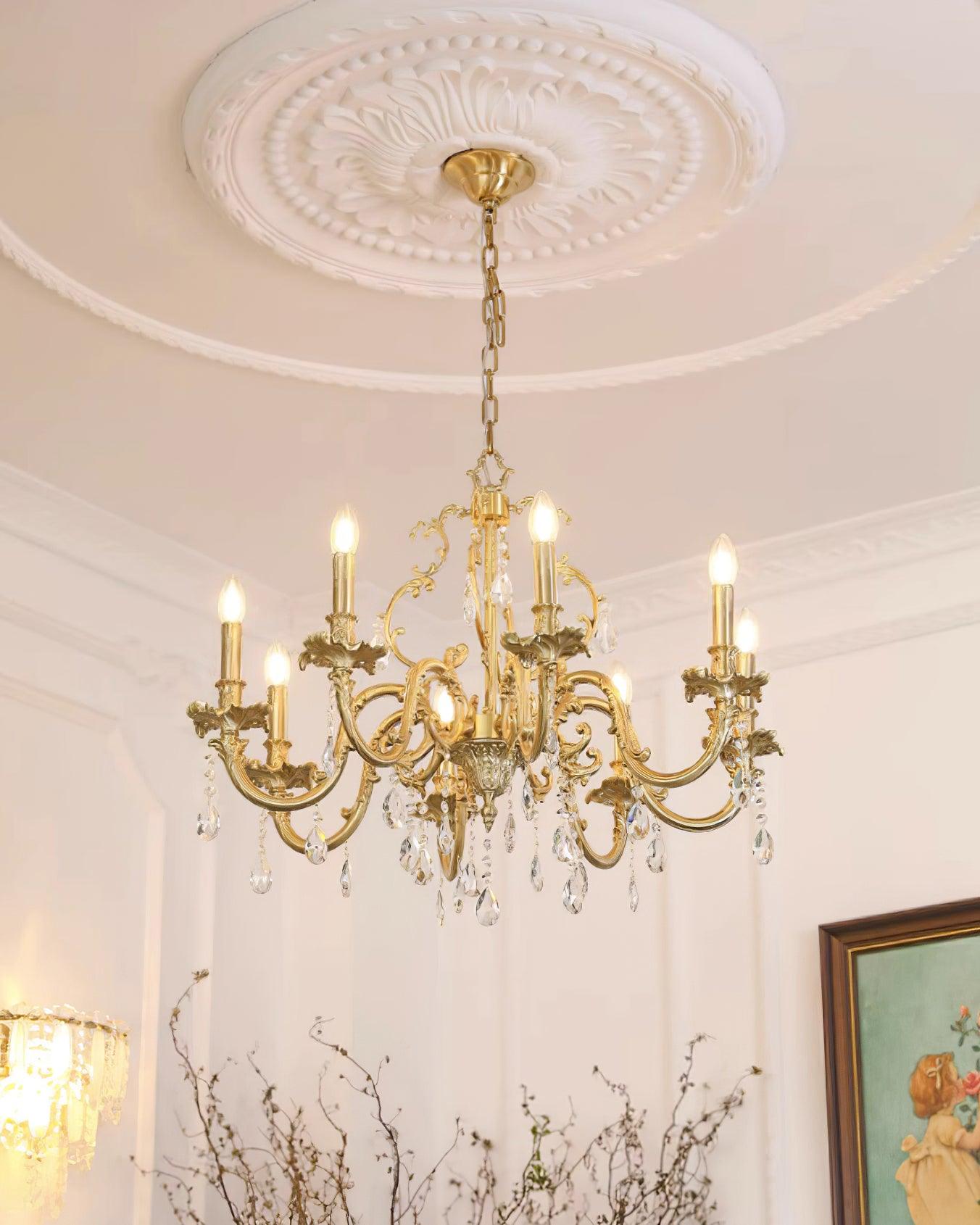 Elvion Lustre Classique en Laiton et Cristal - Neutralighting