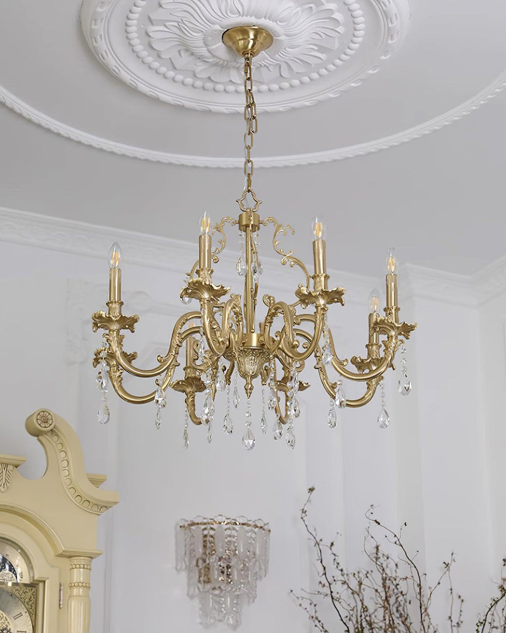 Elvion Lustre Classique en Laiton et Cristal - Neutralighting