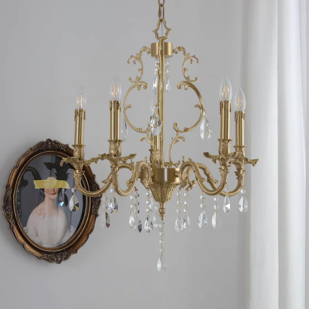Elvion Lustre Classique en Laiton et Cristal - Neutralighting