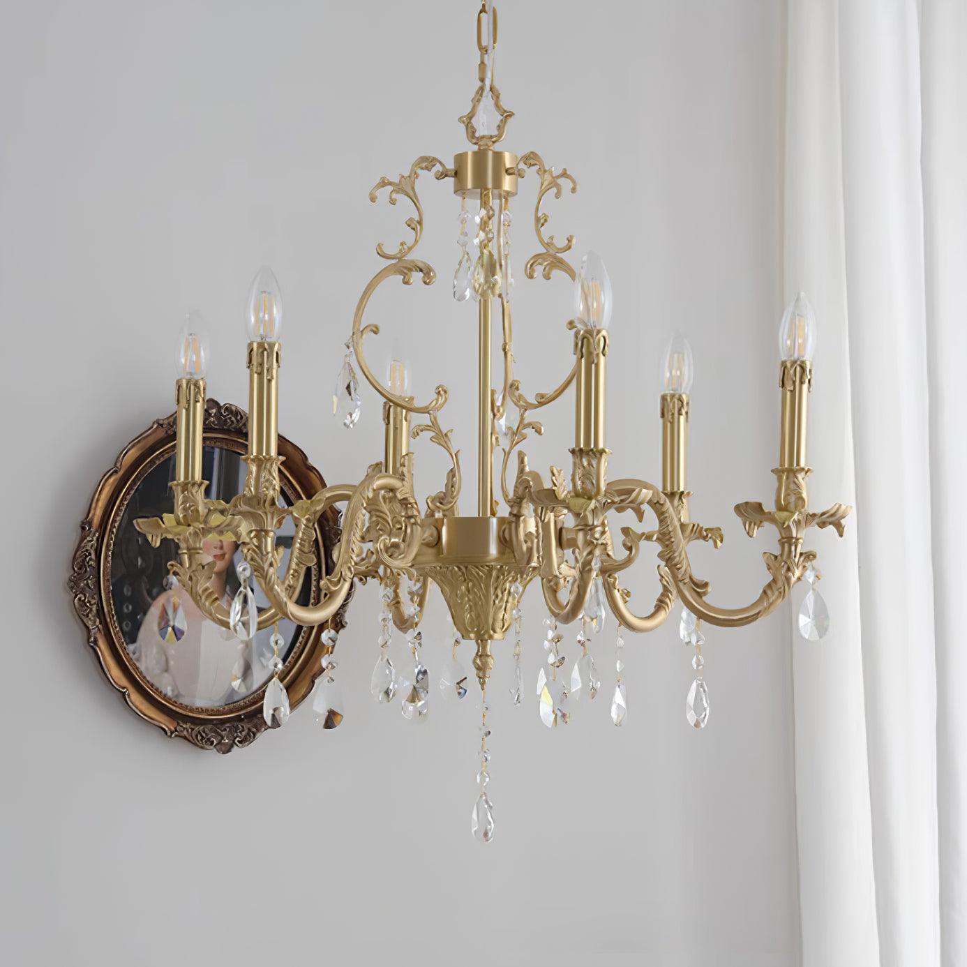 Elvion Lustre Classique en Laiton et Cristal - Neutralighting