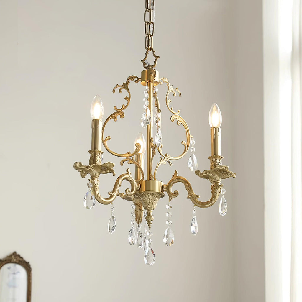 Elvion Lustre Classique en Laiton et Cristal - Neutralighting