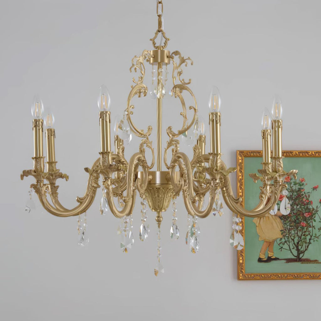 Elvion Lustre Classique en Laiton et Cristal - Neutralighting