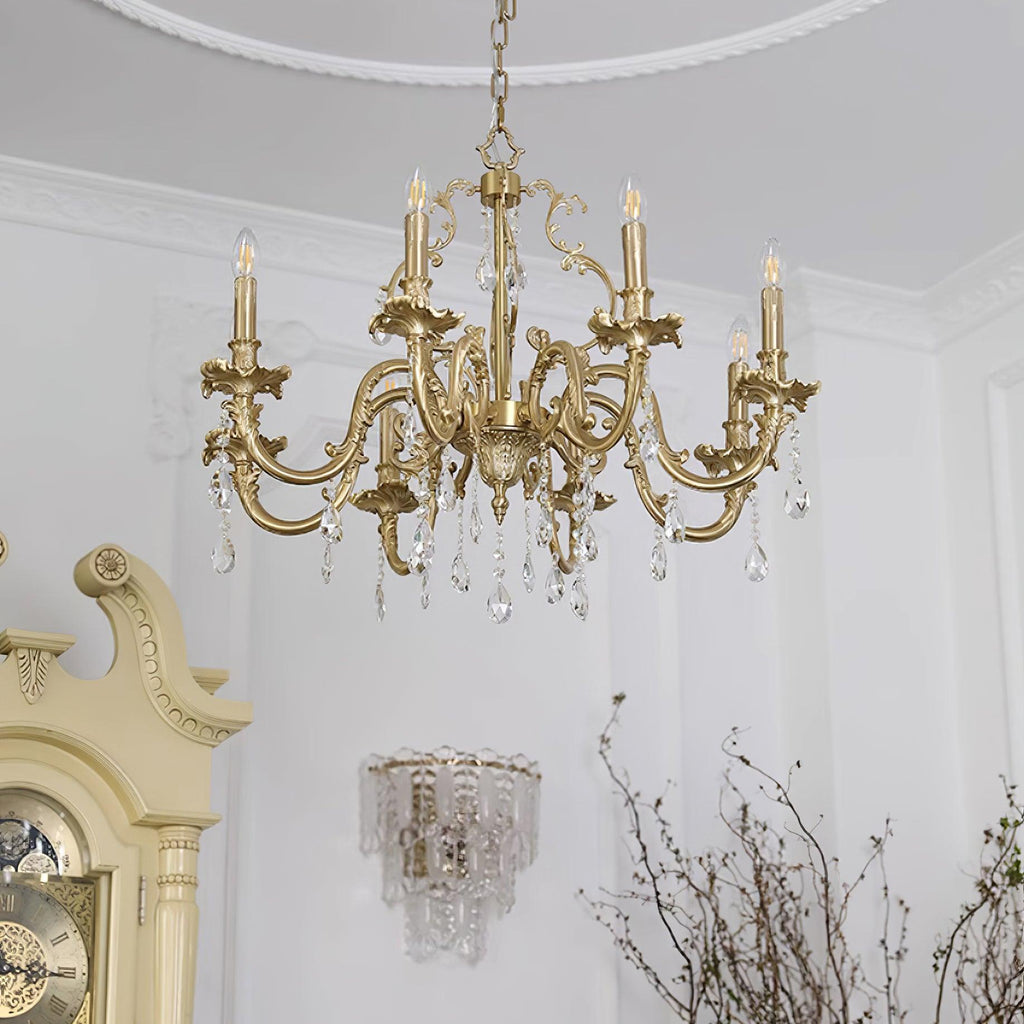 Elvion Lustre Classique en Laiton et Cristal - Neutralighting