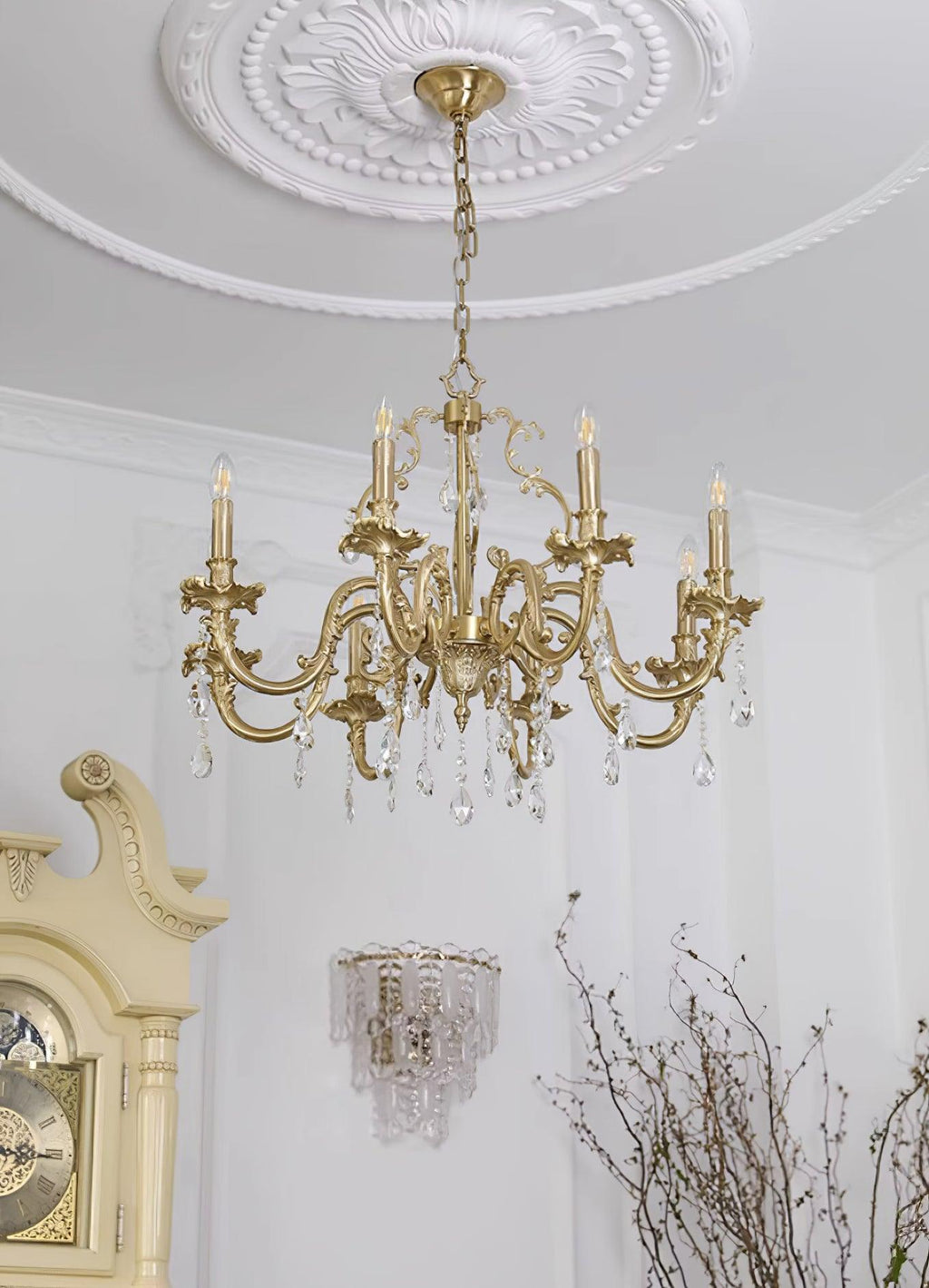 Elvion Lustre Classique en Laiton et Cristal - Neutralighting