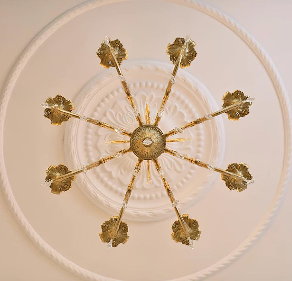 Elvion Lustre Classique en Laiton et Cristal - Neutralighting