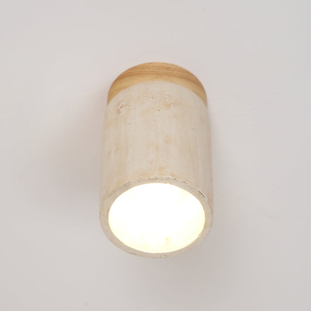 Aurnorira Lampe Plafonnier Cylindrique en Travertin - Neutralighting