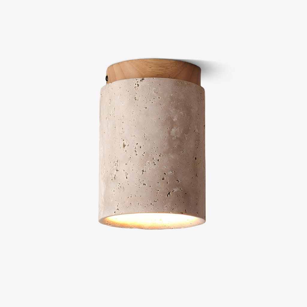 Aurnorira Lampe Plafonnier Cylindrique en Travertin - Neutralighting