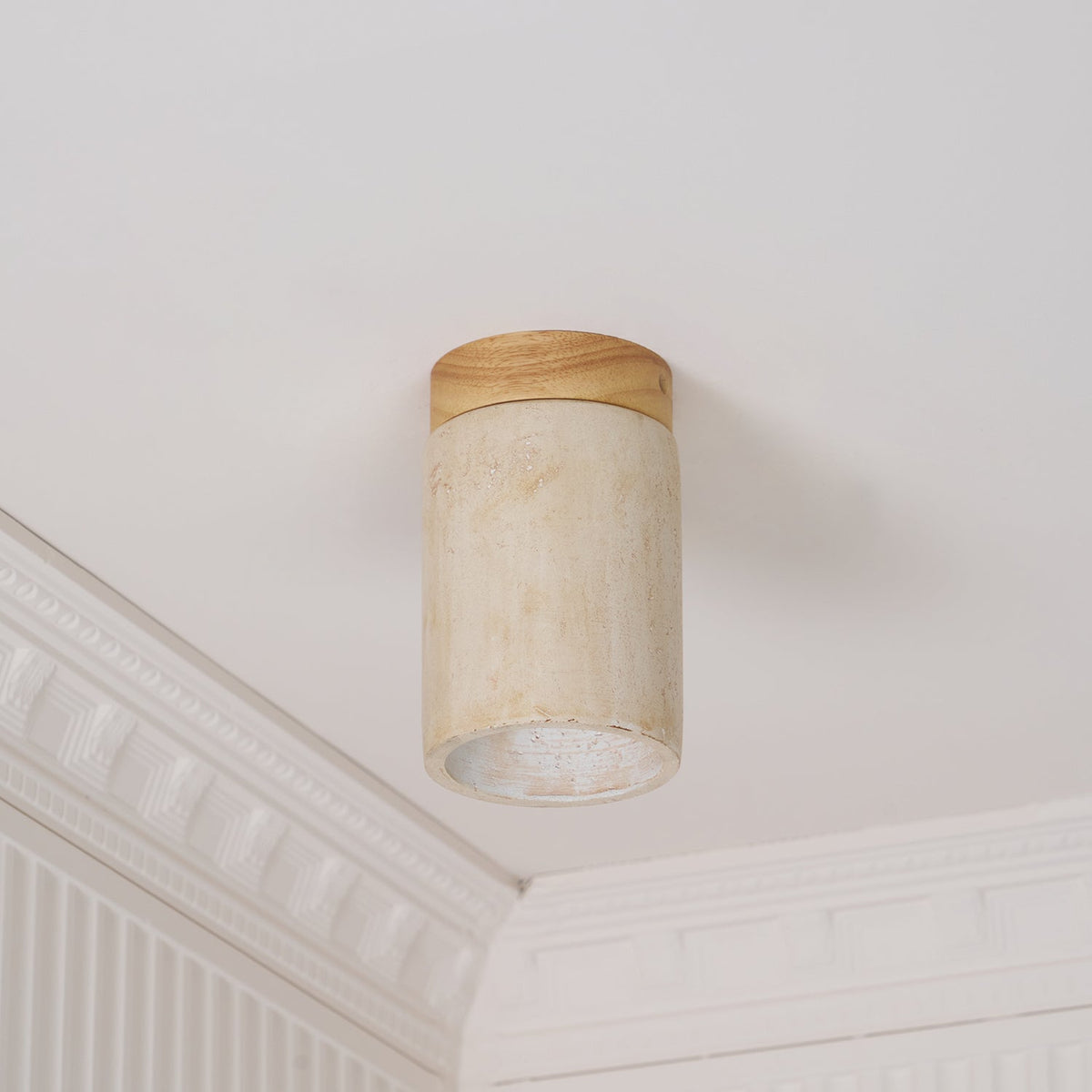 Aurnorira Lampe Plafonnier Cylindrique en Travertin - Neutralighting