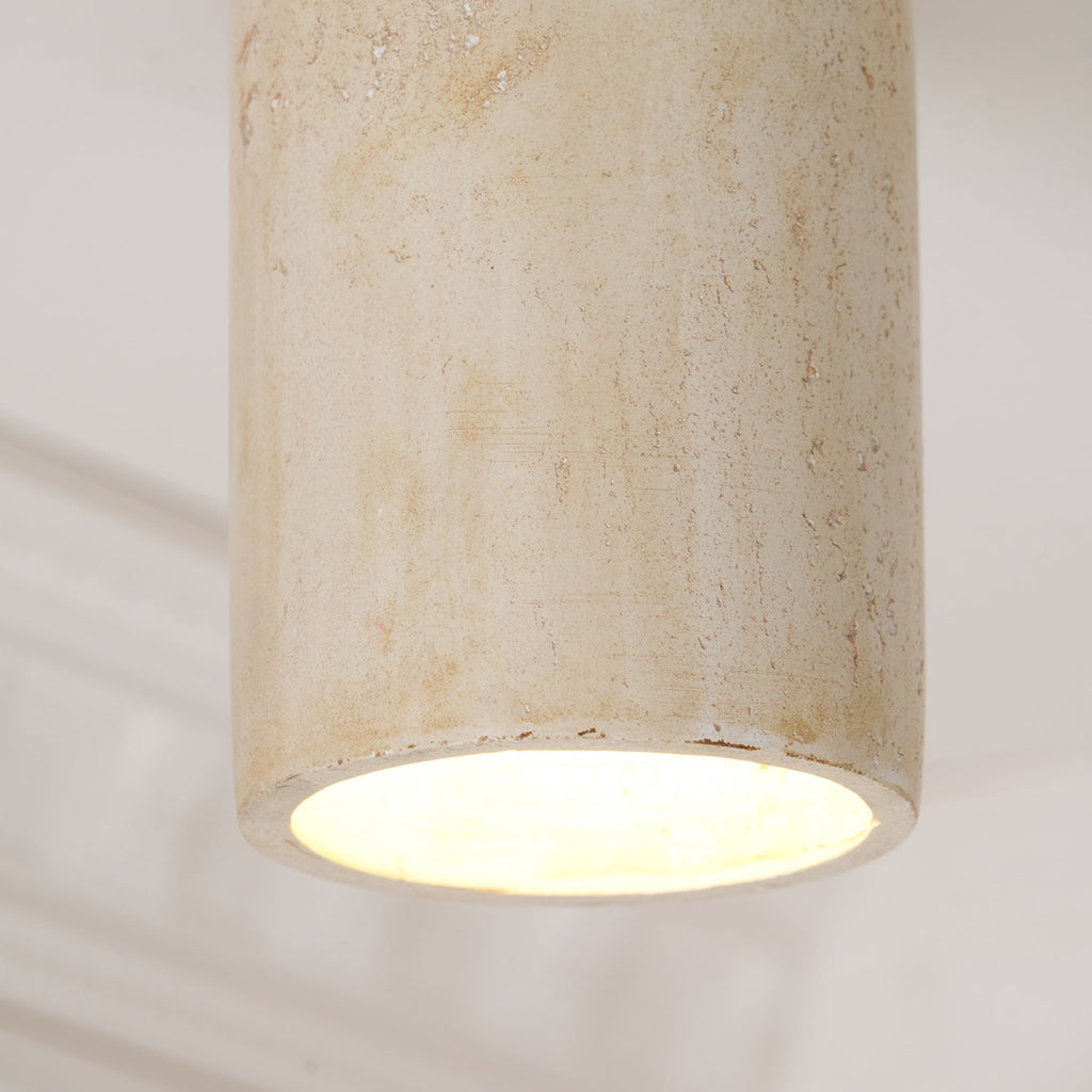 Aurnorira Lampe Plafonnier Cylindrique en Travertin - Neutralighting