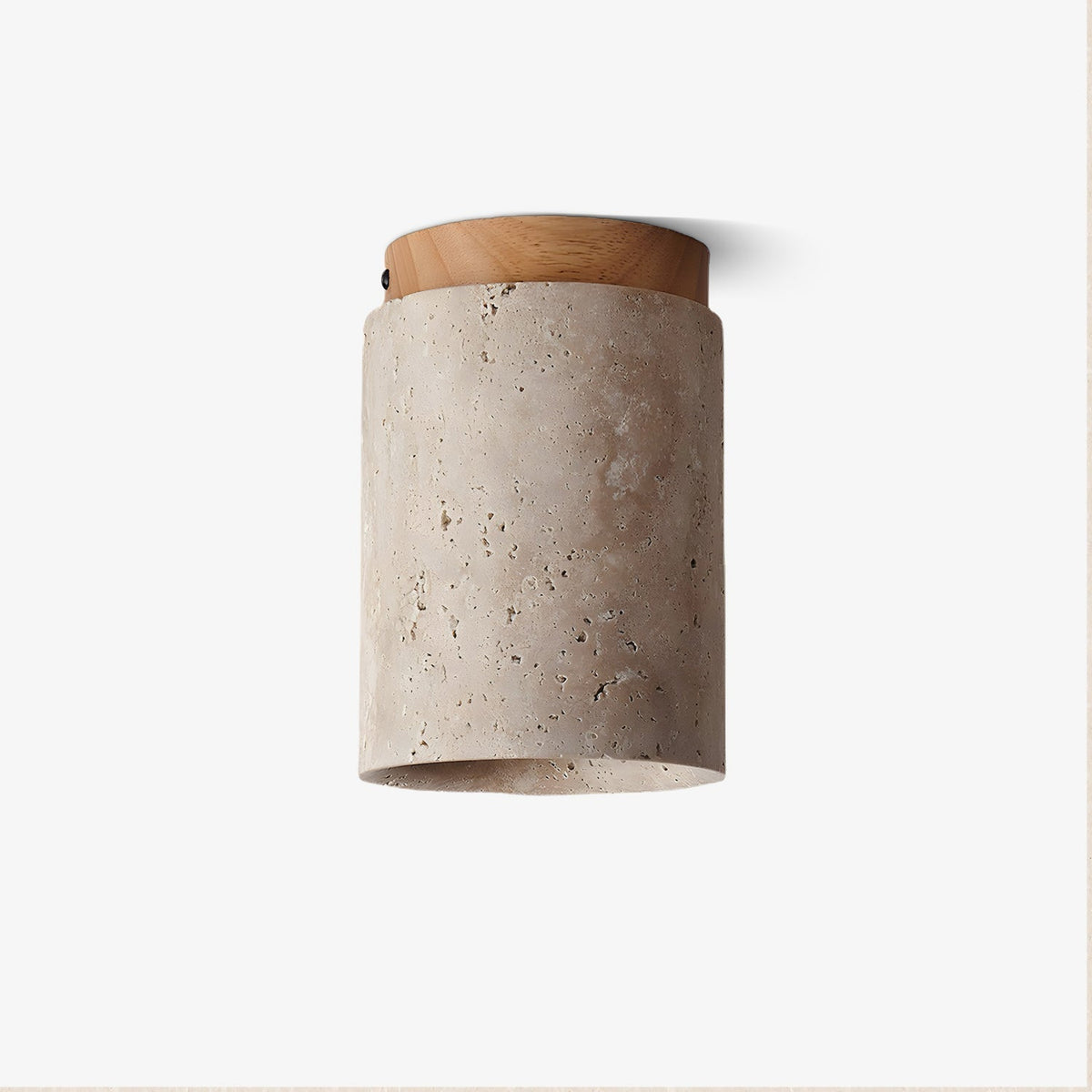 Aurnorira Lampe Plafonnier Cylindrique en Travertin - Neutralighting