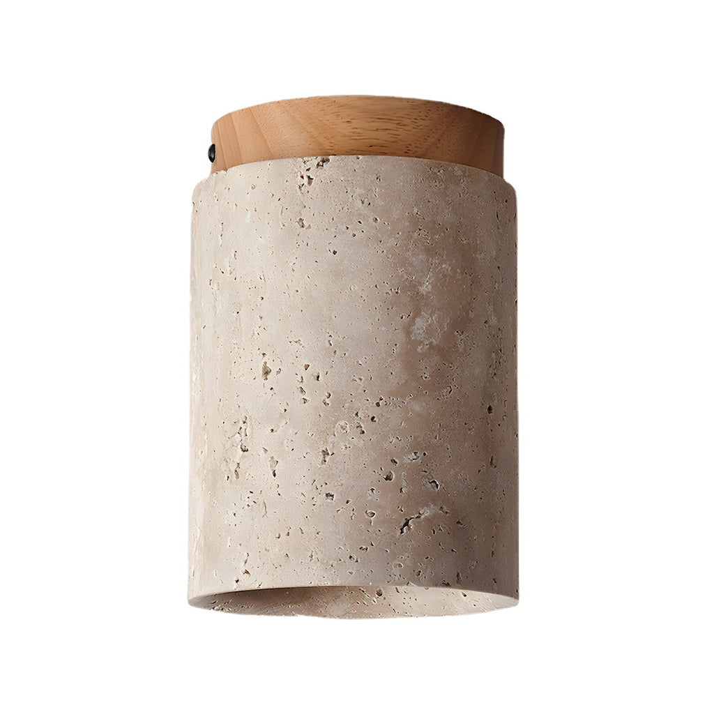 Aurnorira Lampe Plafonnier Cylindrique en Travertin - Neutralighting