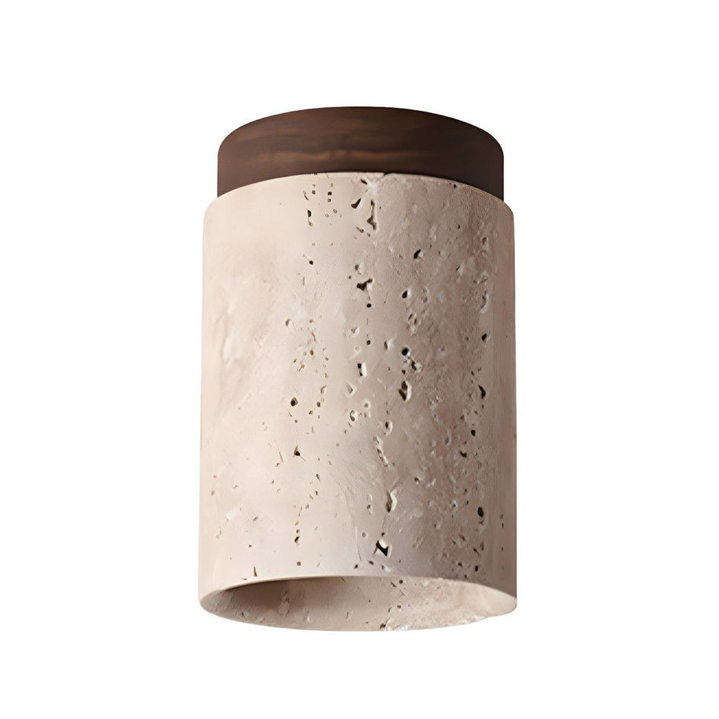 Aurnorira Lampe Plafonnier Cylindrique en Travertin - Neutralighting