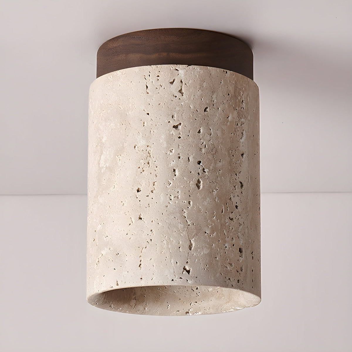 Aurnorira Lampe Plafonnier Cylindrique en Travertin - Neutralighting