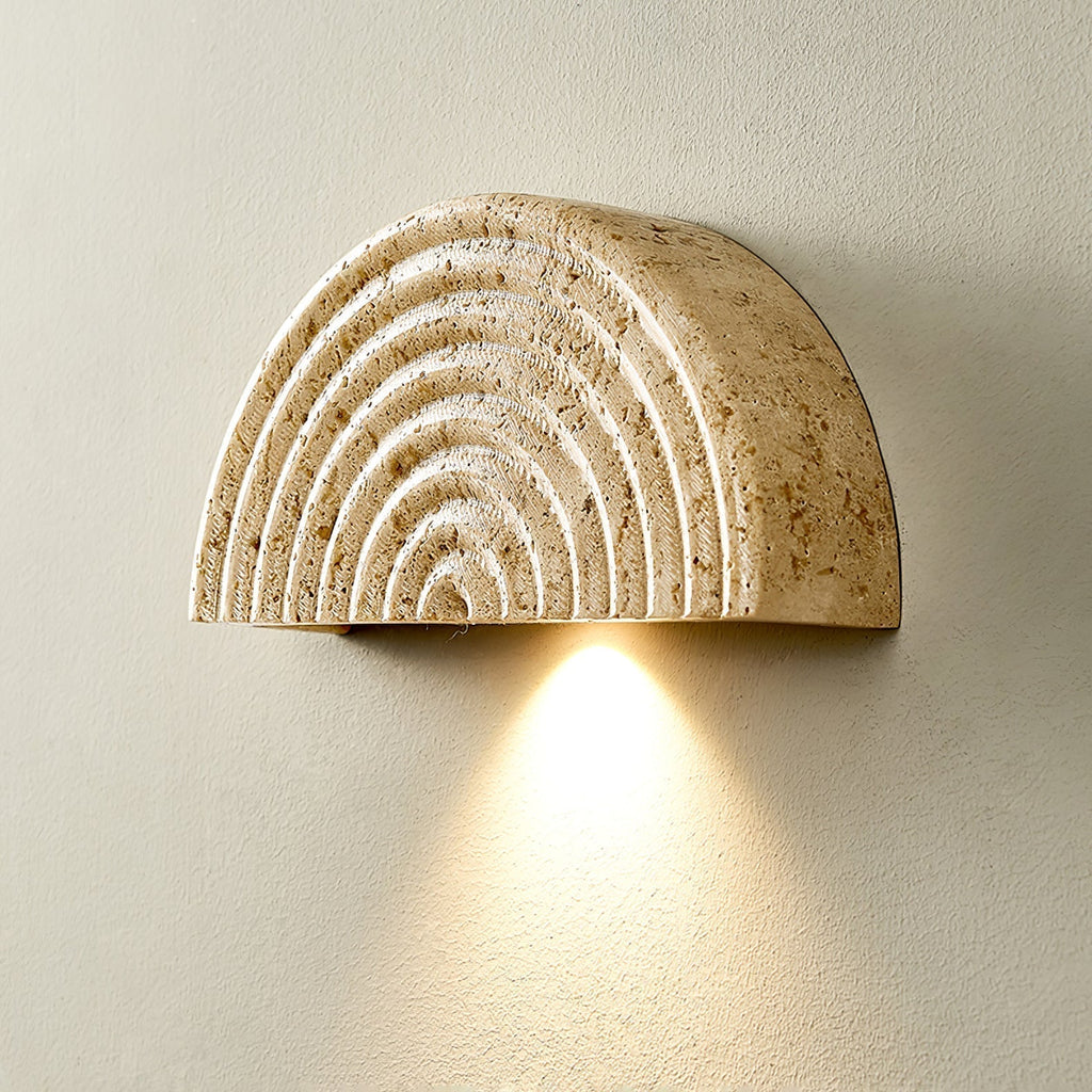 Faro Applique Murale en Travertin Demi-Lune - Neutralighting