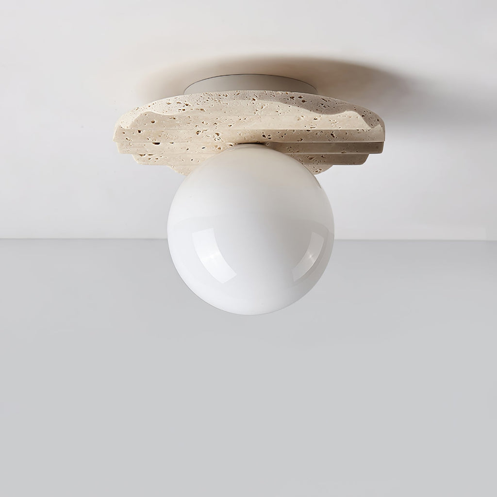 Aura Lumière de Plafond Ondulée en Travertin - Neutralighting