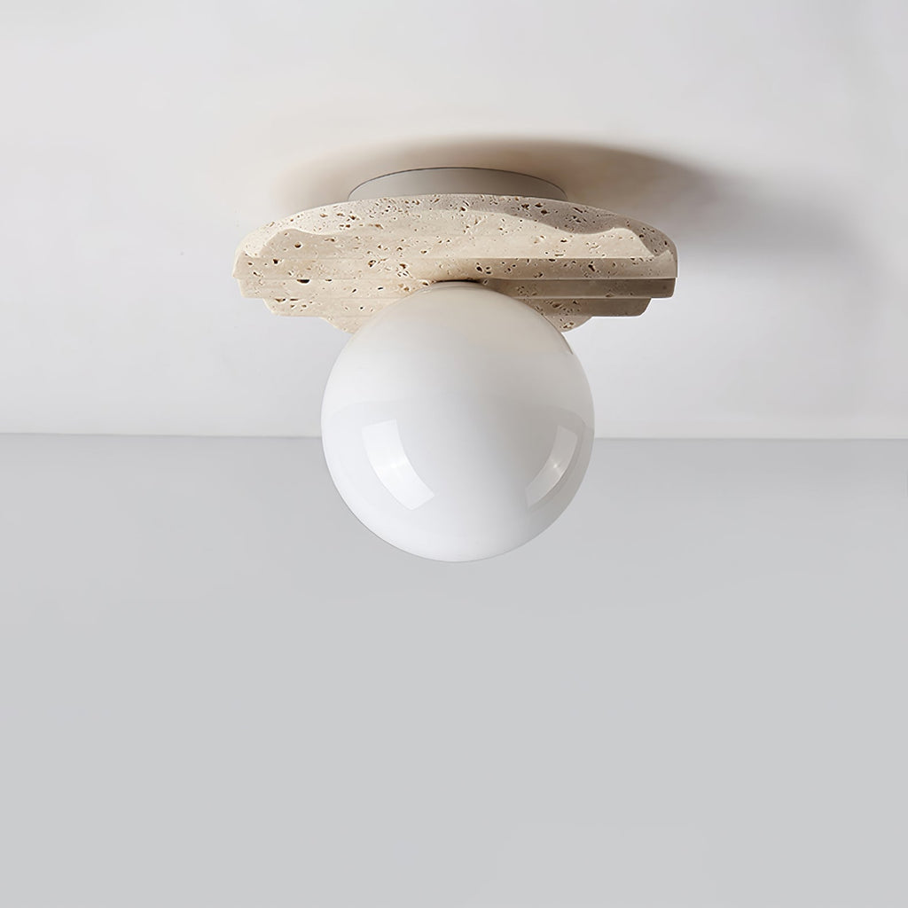 Aura Lumière de Plafond Ondulée en Travertin - Neutralighting