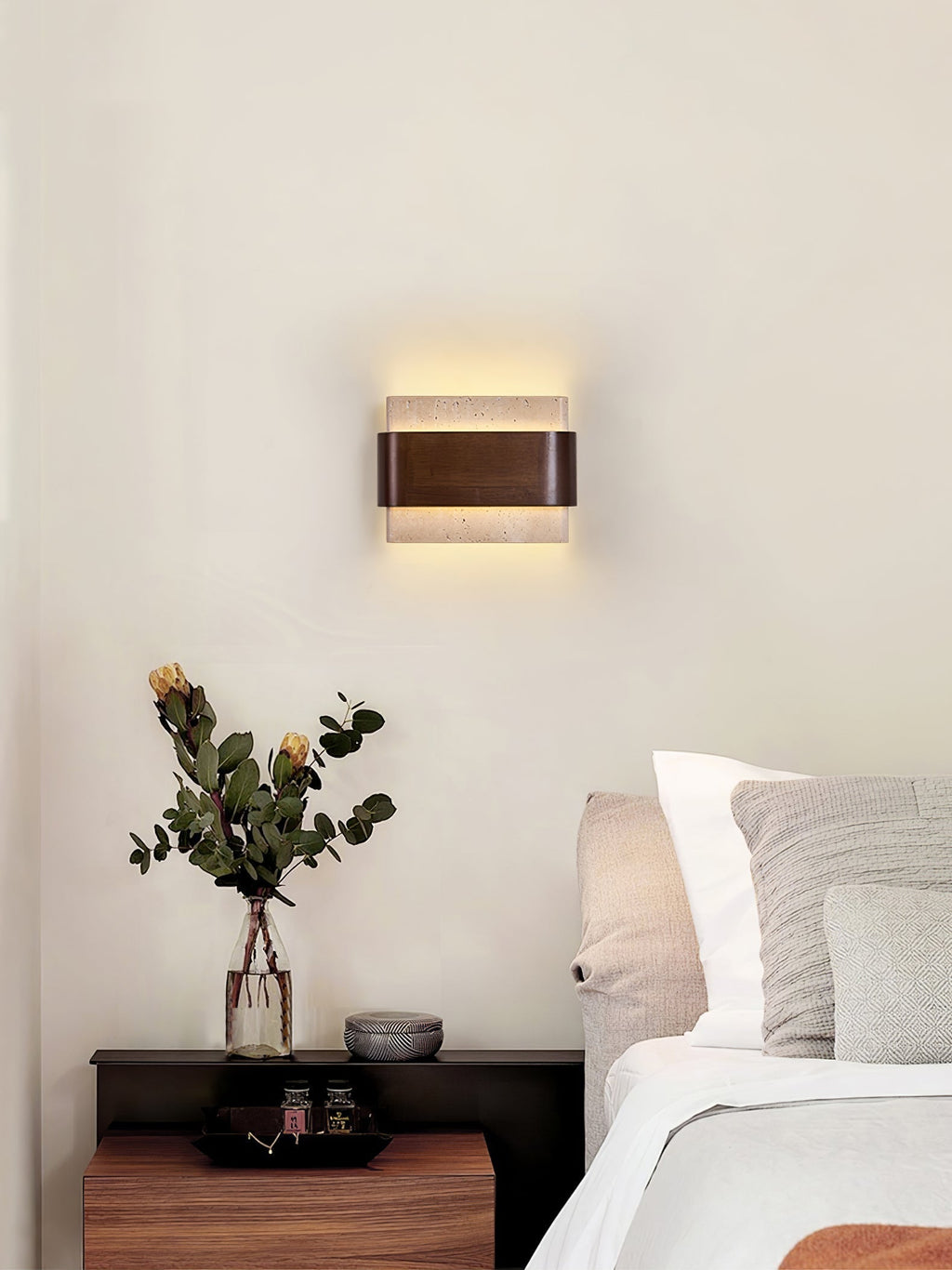 Ulnoros Applique Murale en Travertin Panneautés - Neutralighting