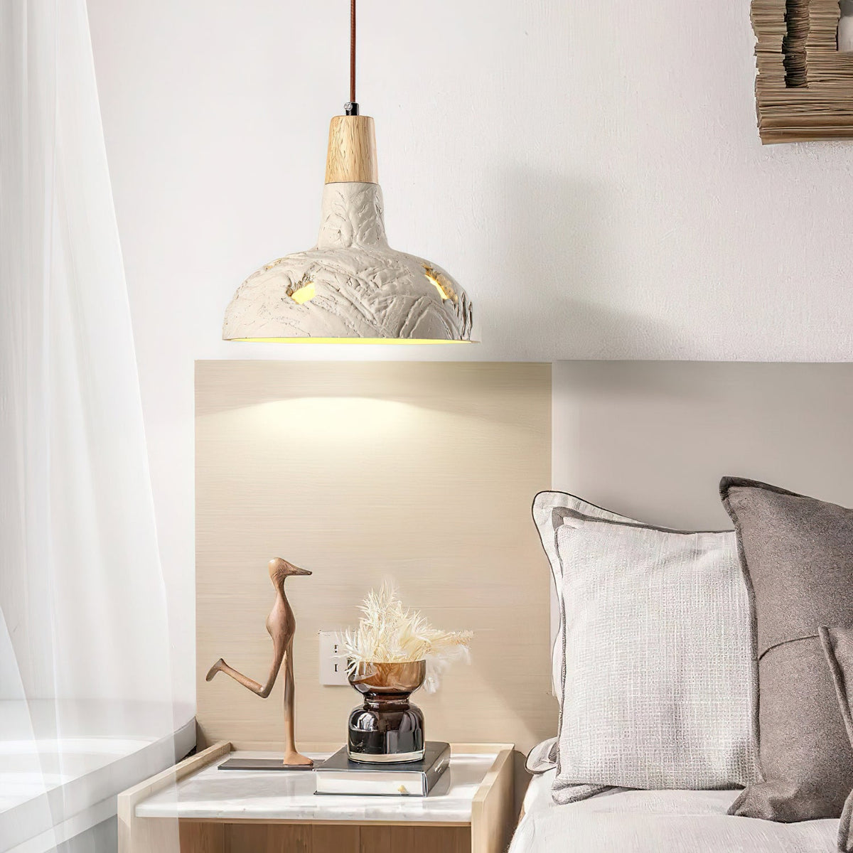Ormarion Nordic Art Sculpter Ciment Pendentif Lampe - Neutralighting