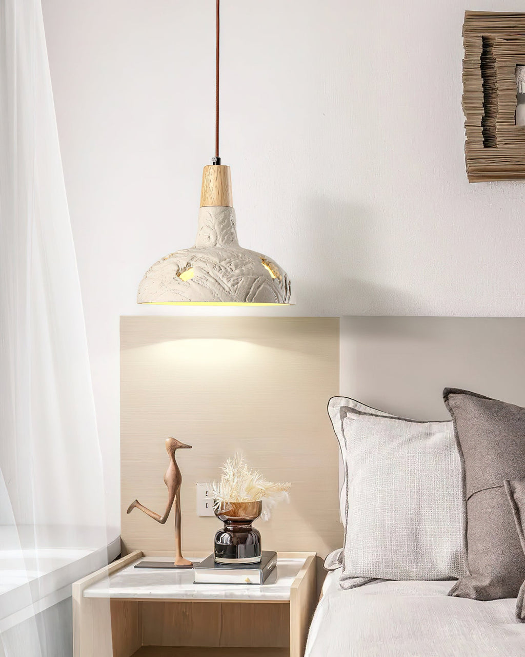 Ormarion Nordic Art Sculpter Ciment Pendentif Lampe - Neutralighting