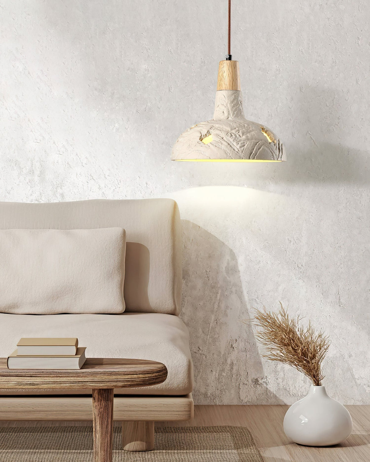 Ormarion Nordic Art Sculpter Ciment Pendentif Lampe - Neutralighting