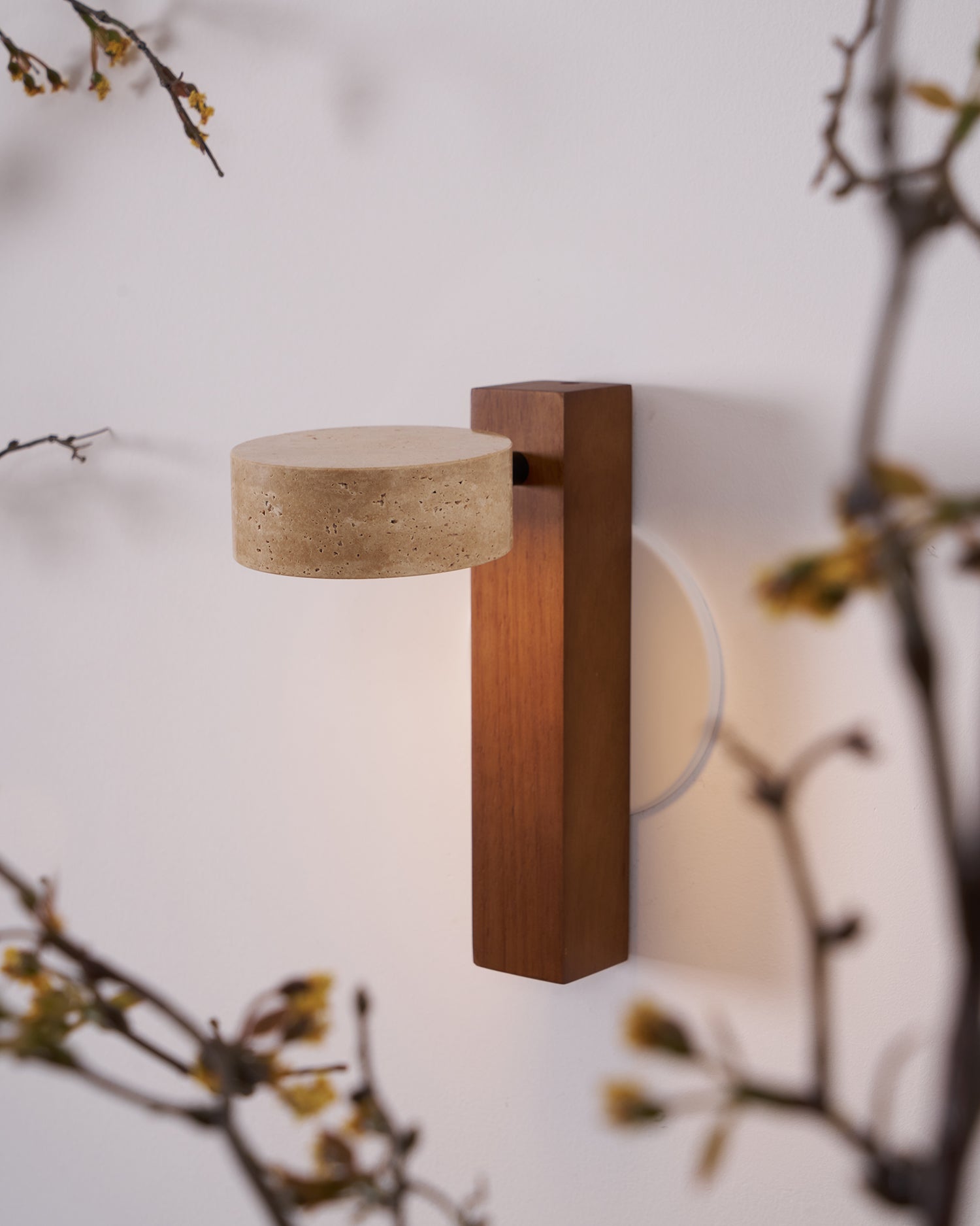 Ulvyna Applique Murale Cylindrique Empilée en Travertin - Neutralighting